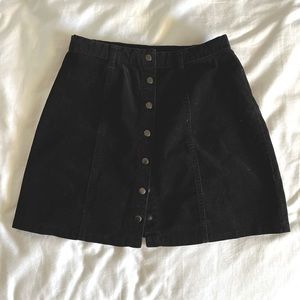 Corduroy Button Up Mini Skirt
